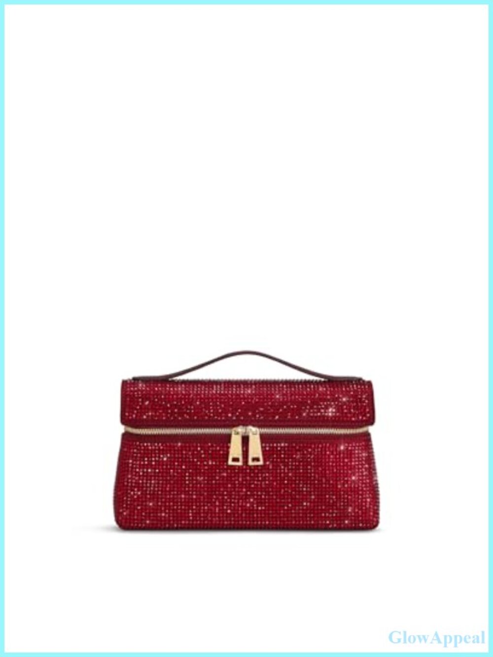 Satin Crystal Top Handle Satchel Crossbody Bag with Detachable Strap